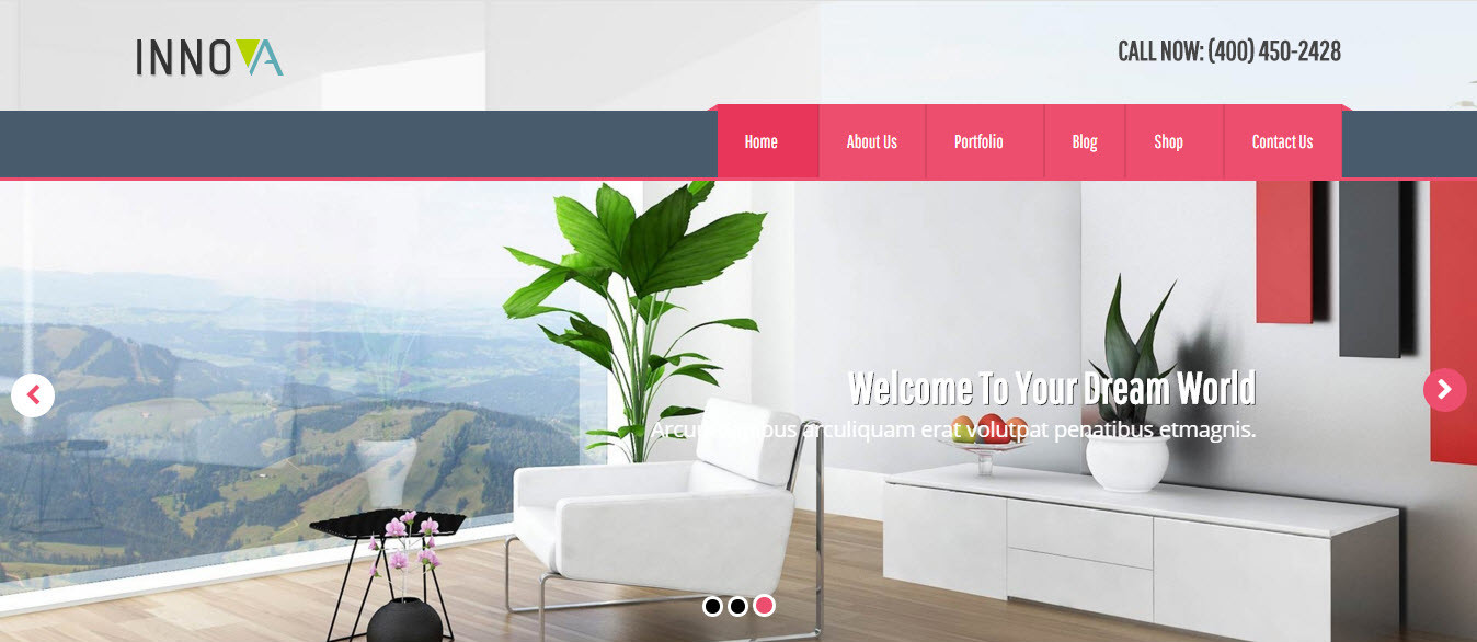 3. Innova - Interior & Furniture WordPress CMS Theme