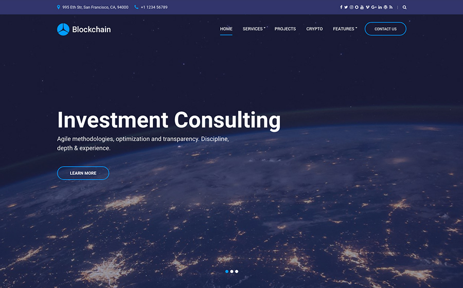 Blockchain Cryptocurrency & Consulting WordPress Theme