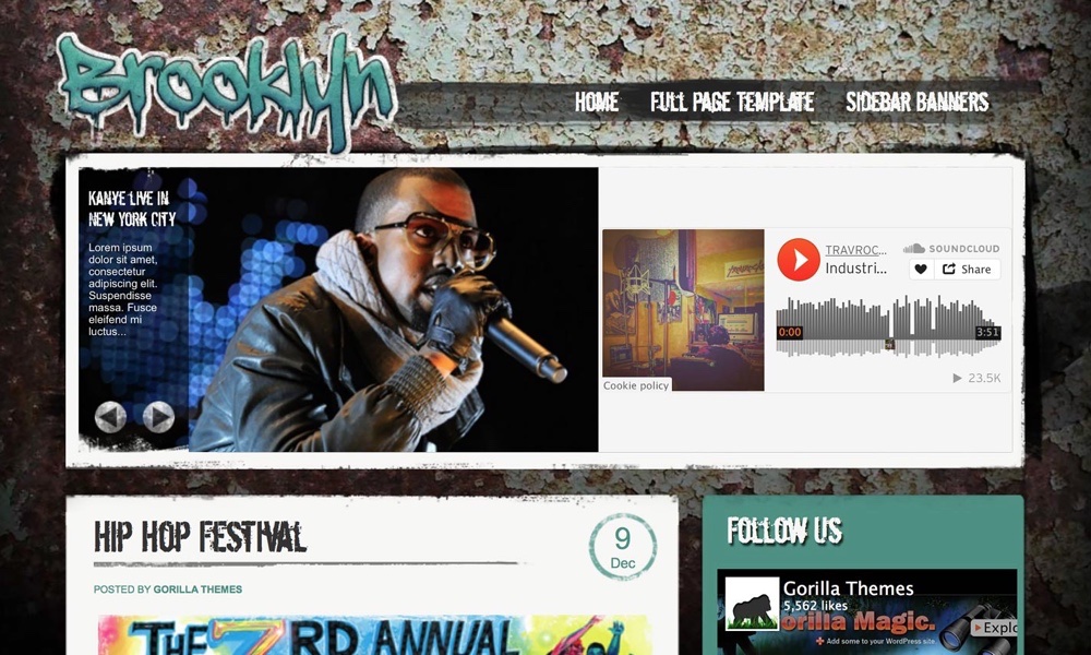 Brooklyn WordPress Music Theme