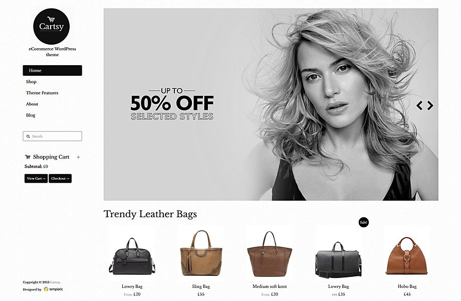 Cartsy E-Commerce WordPress Theme