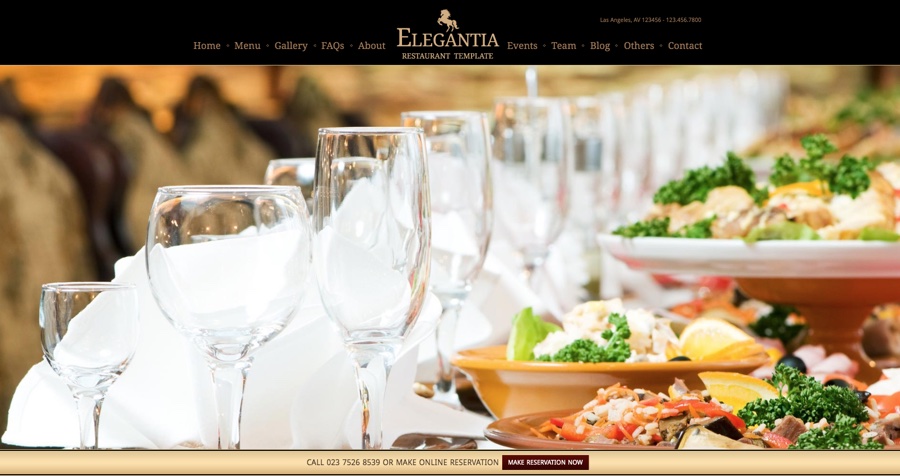 Elegantia - Restaurant and Cafe WordPress Theme