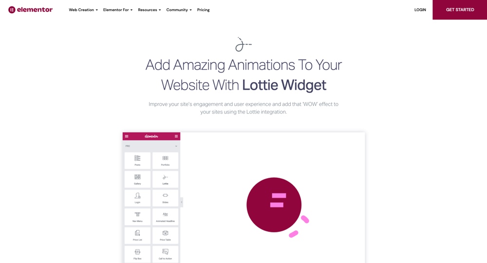 Elementor Pro - Lottie Widget