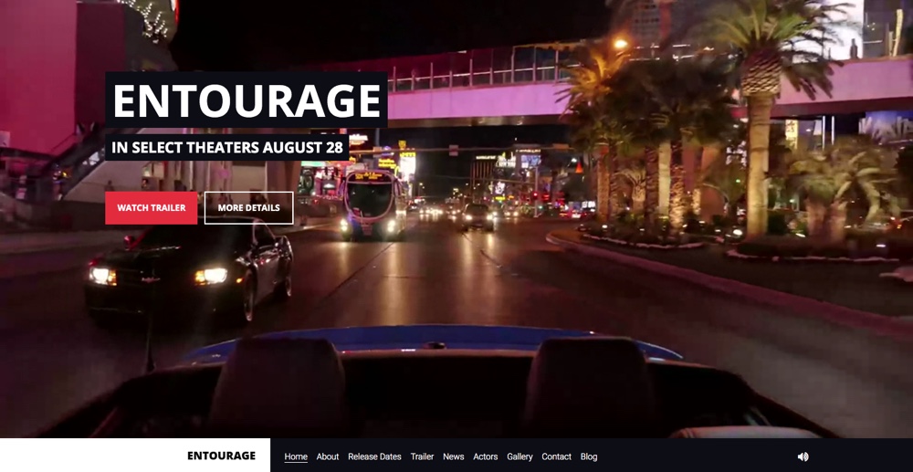 Entourage Video, Film & Cinema WordPress Theme