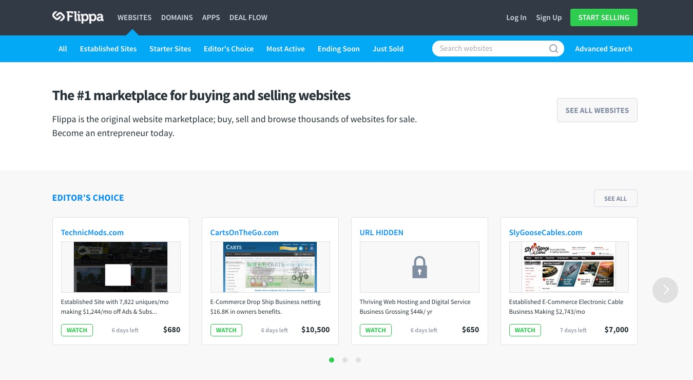 Flippa Website Auctions