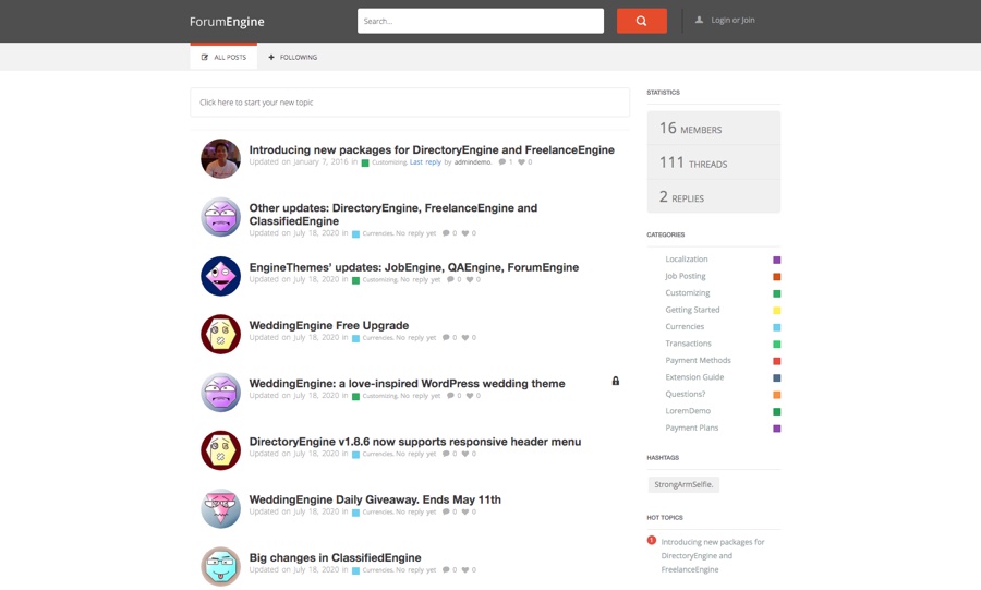 ForumEngine WordPress Theme