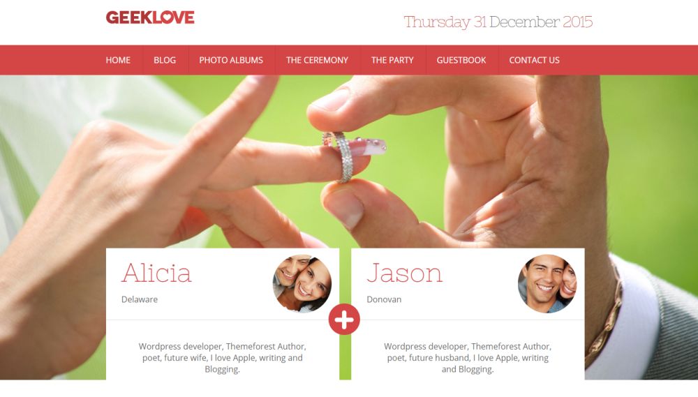 GeekLove - A Responsive WordPress Wedding Theme