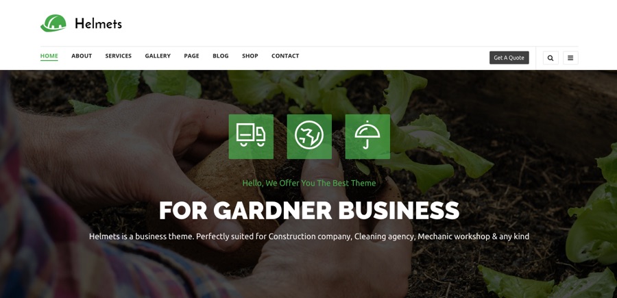 Helmets Handyman & Gardening WordPress Theme