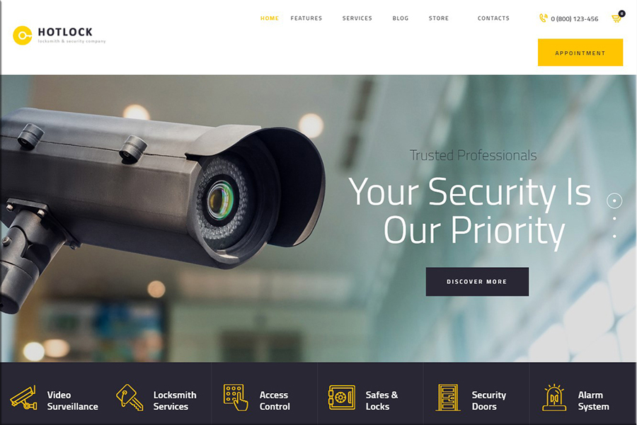 HotLock - Locksmith & Security Systems WordPress Theme