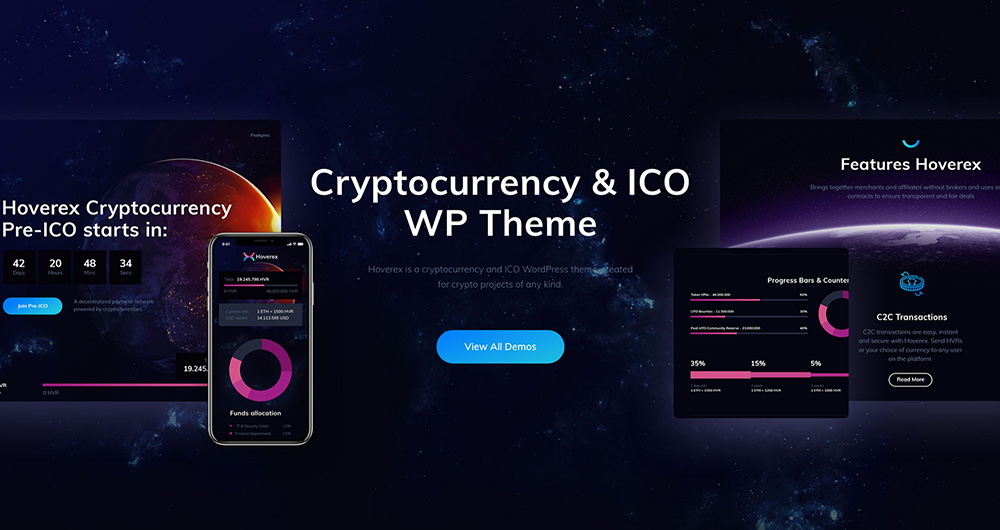 Hoverex Cryptocurrency & ICO WordPress Theme