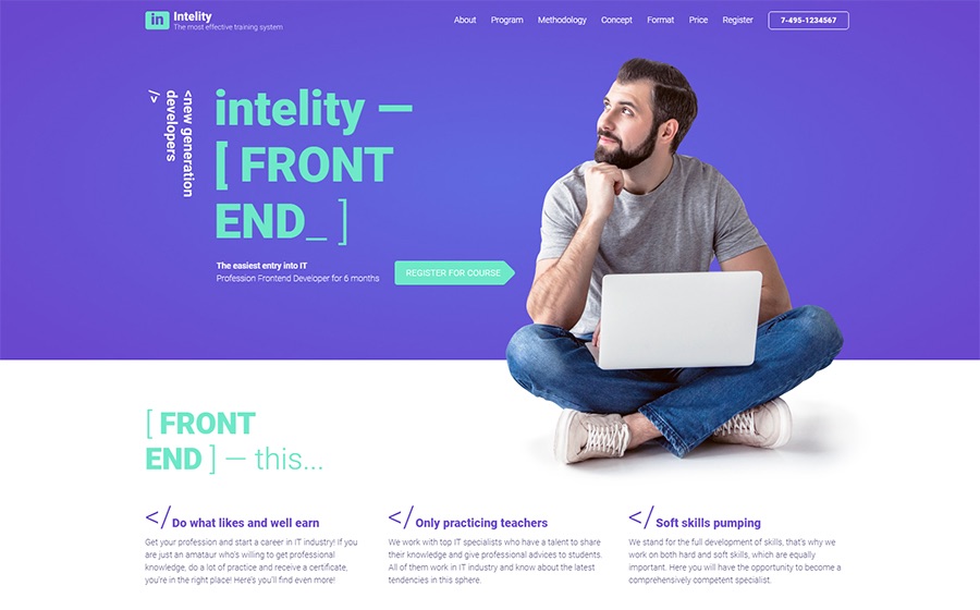 Intelity IT Courses Elementor WordPress Theme