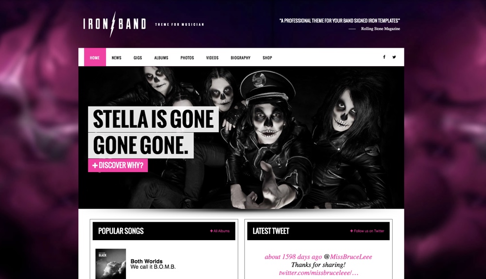 IronBand - Music Band & DJ WordPress Theme