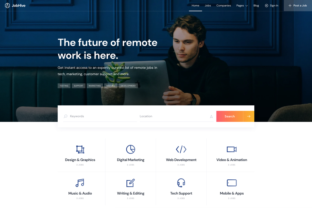 JobHive Modern WordPress Theme