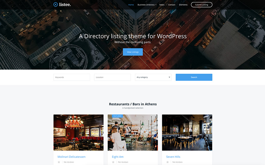 Listee Directory Listing WordPress Theme