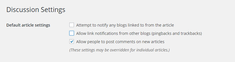 WordPress Discussion Settings