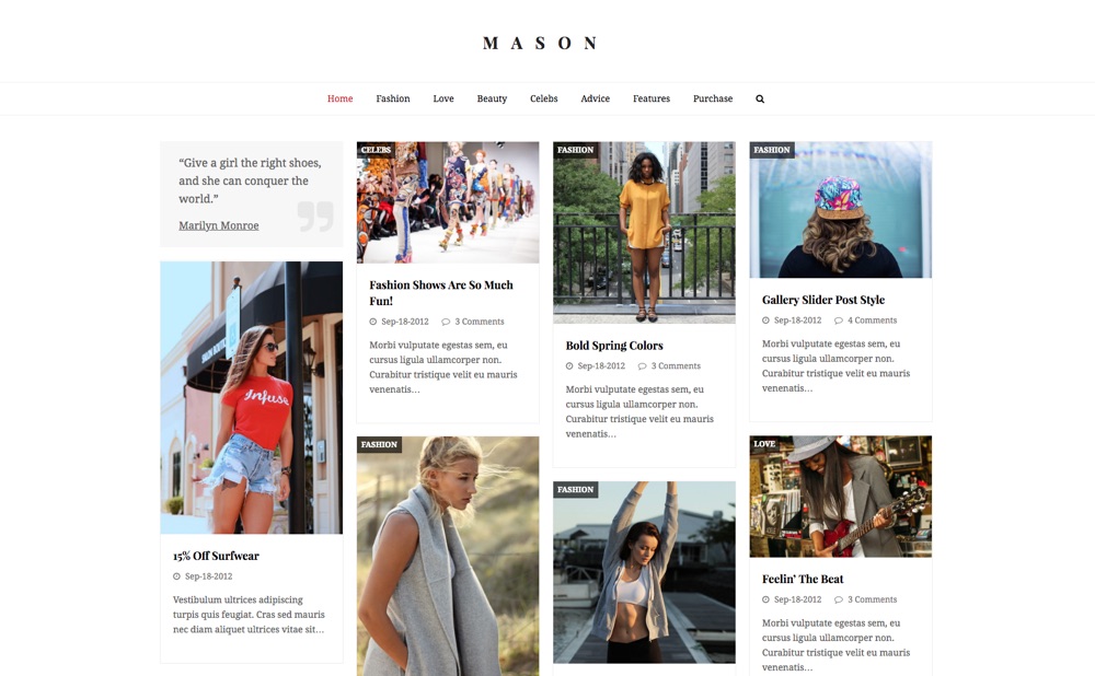 Total Multipurpose & Blogging WordPress Theme: Mason Demo