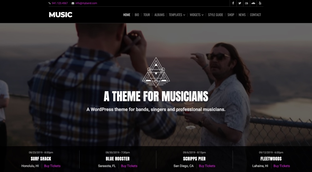 Music & Band WordPress Theme