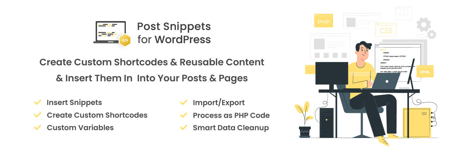 Post Snippets WordPress plugin banner