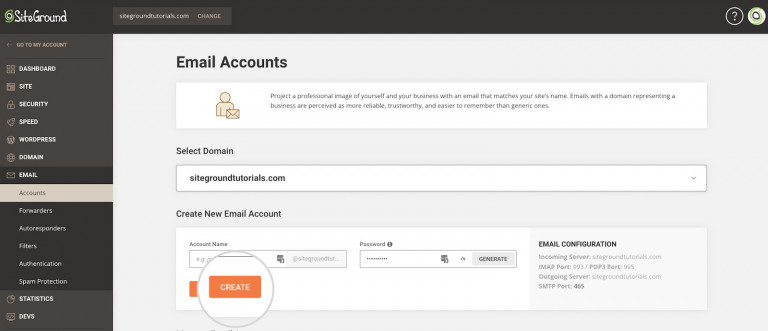 SiteGround Email Setup 2