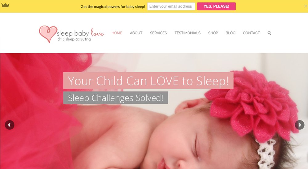 Sleep Baby Love website