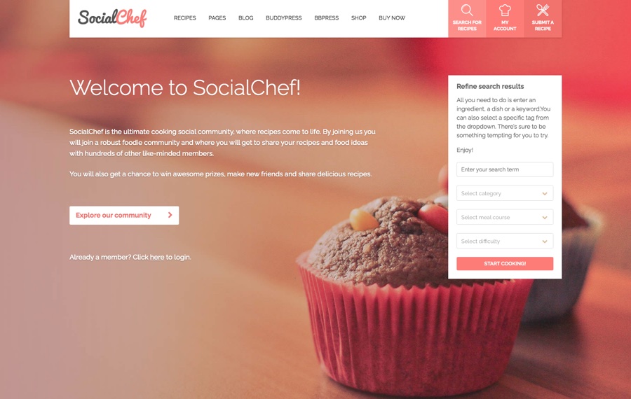 SocialChef BuddyPress & bbPress WordPress Theme