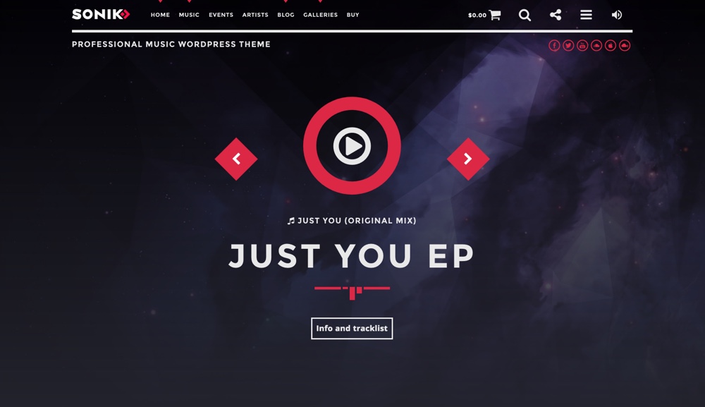 SONIK Responsive Music WordPress Theme