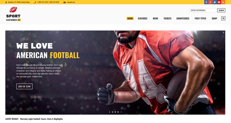 Sports Club - Football, Soccer, Sport News Theme