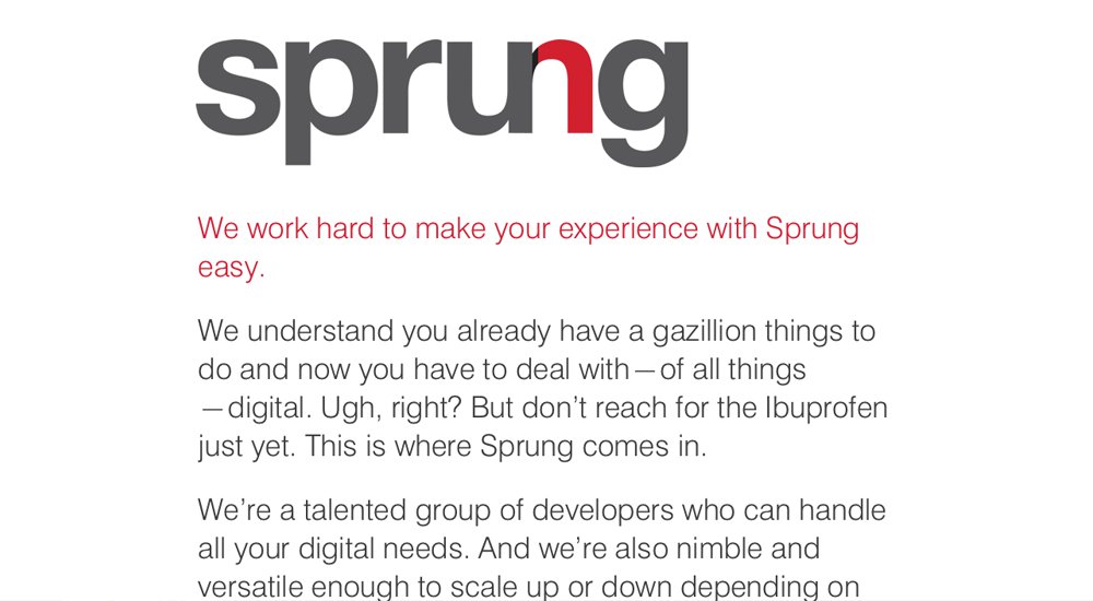 Made by sprung website