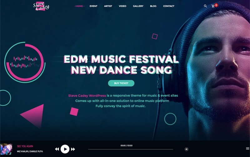 Steve Cadey - WordPress Music Theme