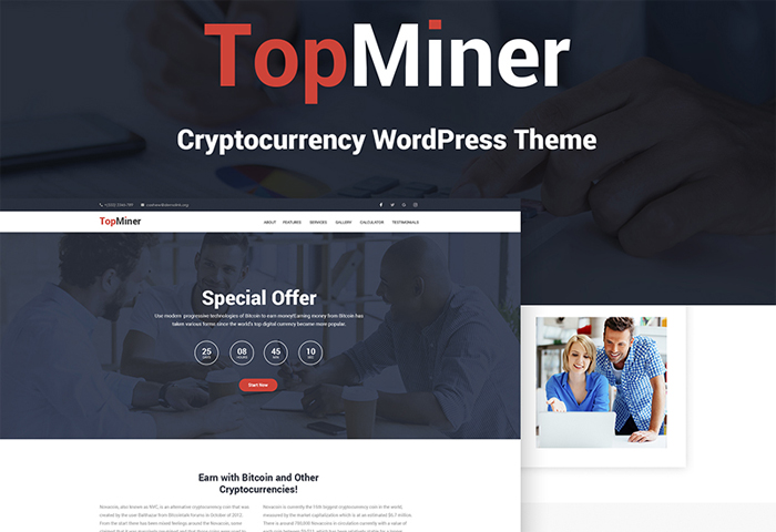 TopMiner - Cryptocurrency WordPress Theme