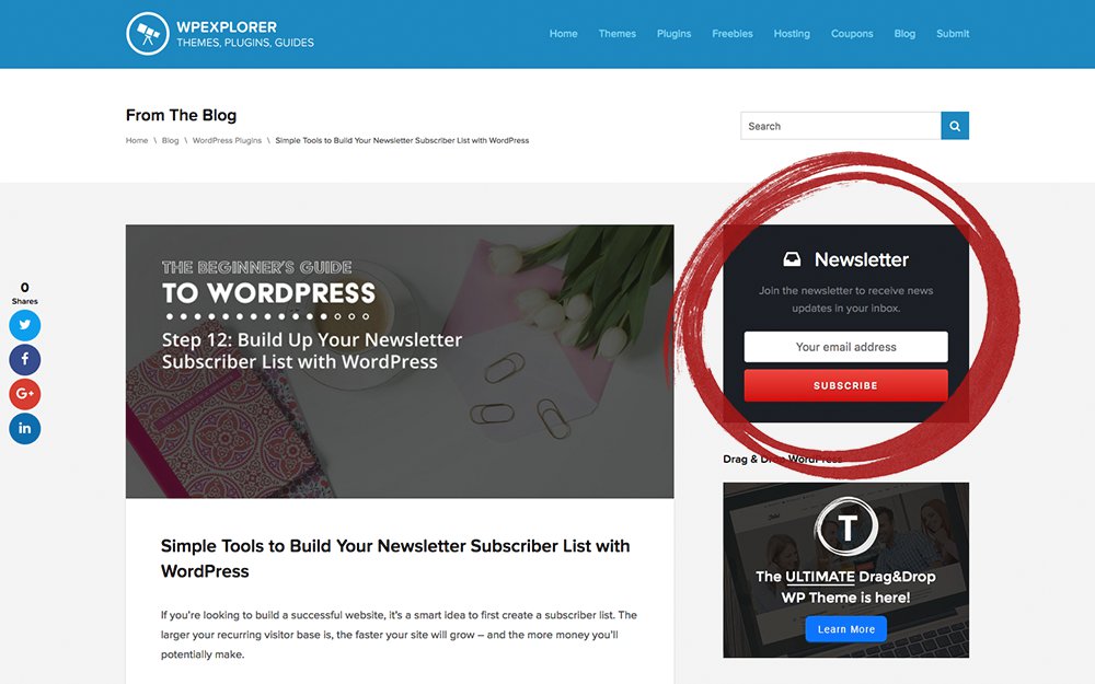 WPExplorer Newsletter Signup Form