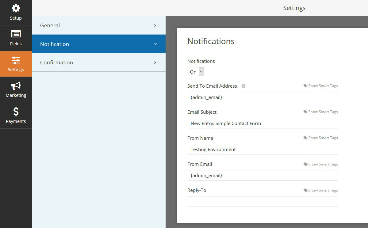 WPForms Form Settings