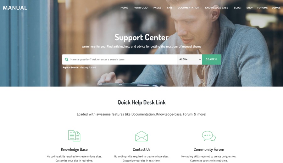Manual Online Documentation WordPress Theme