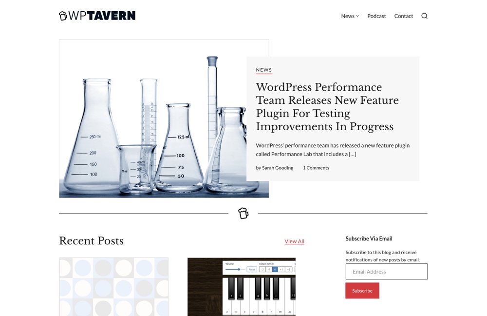 WPTavern Website Screenshot