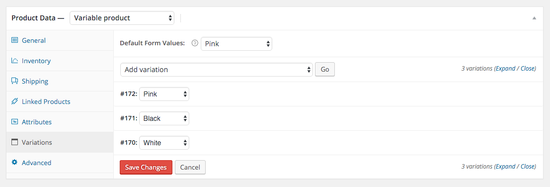 WooCommerce Variable Product