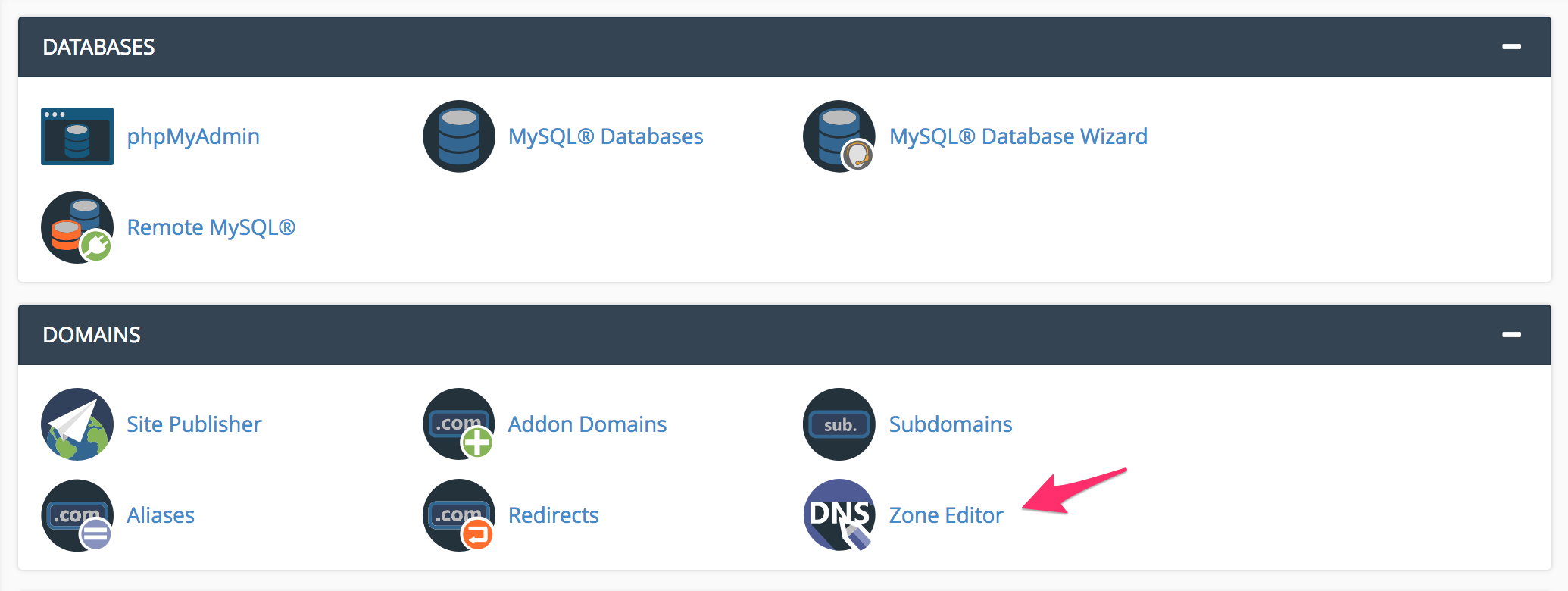 cpanel dashboard in a shared host