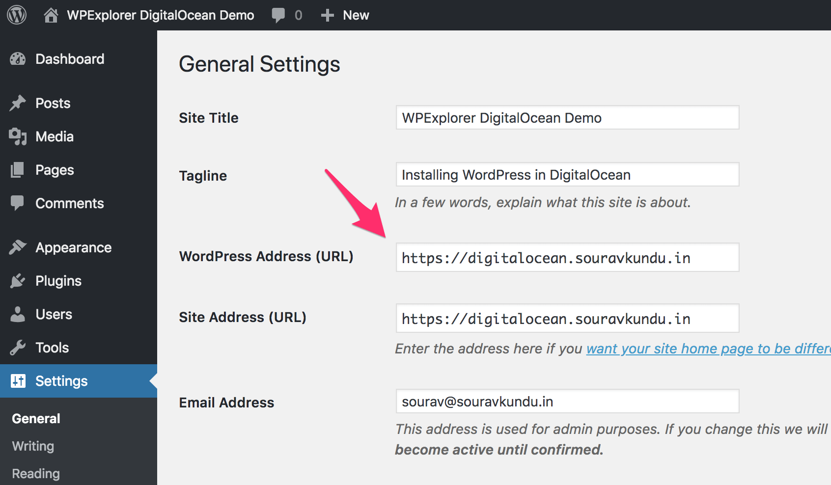 wordpress site url change to https