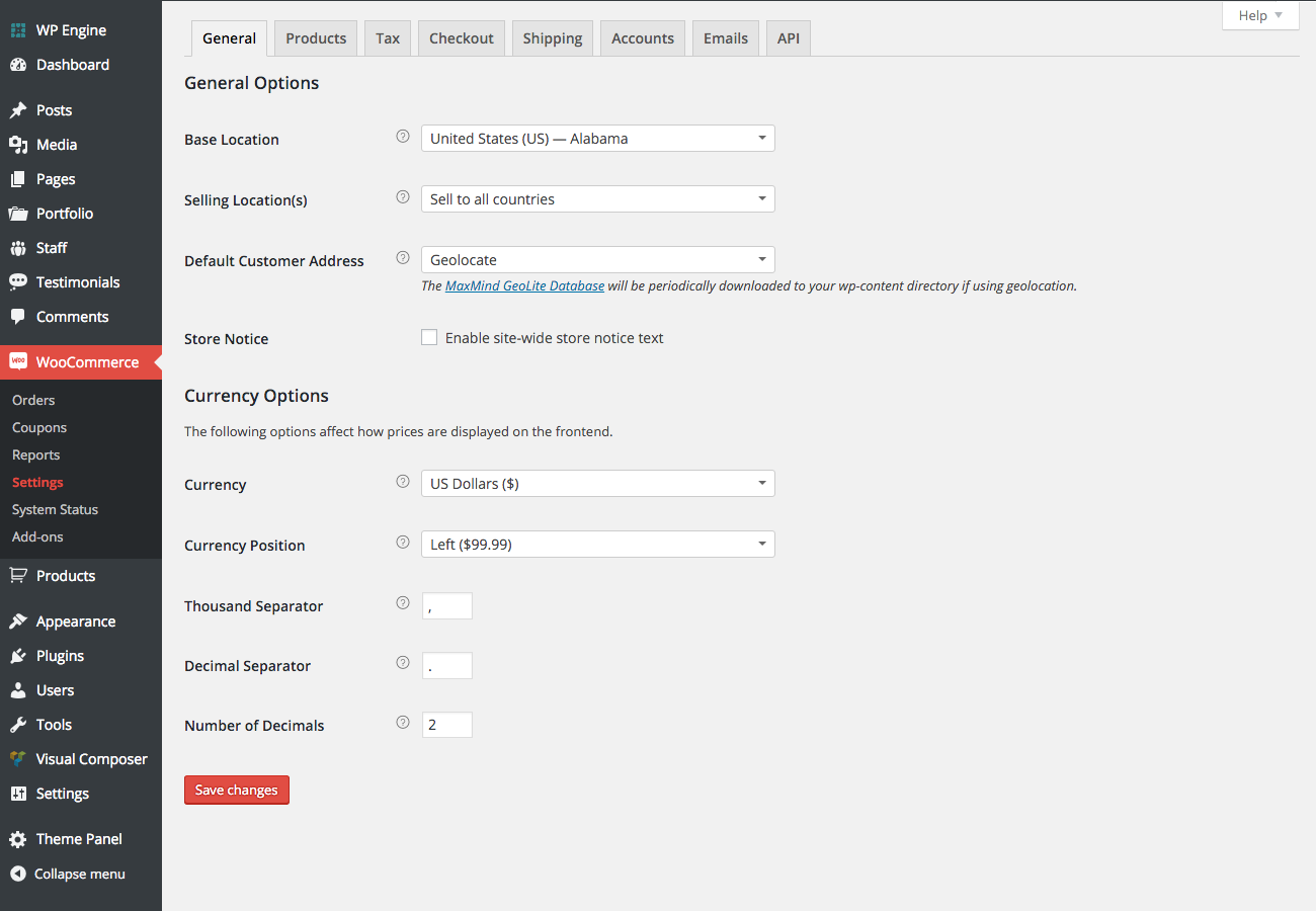 WooCommerce Settings