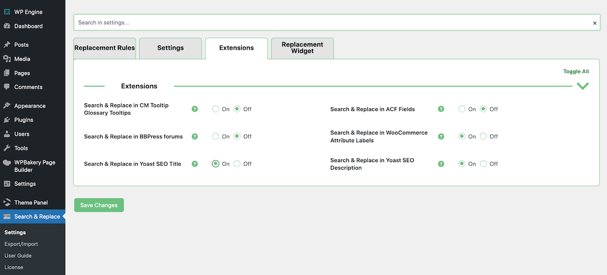 CM Search and Replace Extensions