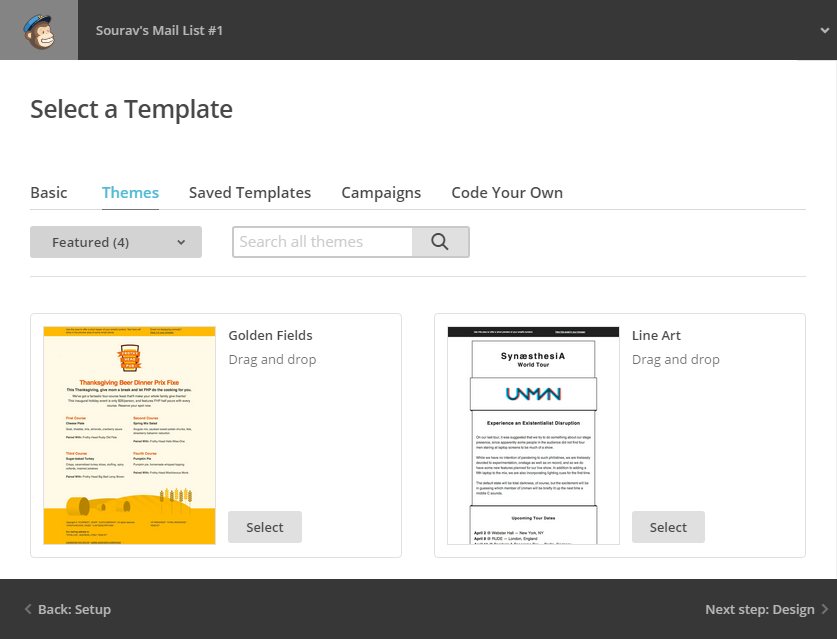 MailChimp Template Themes