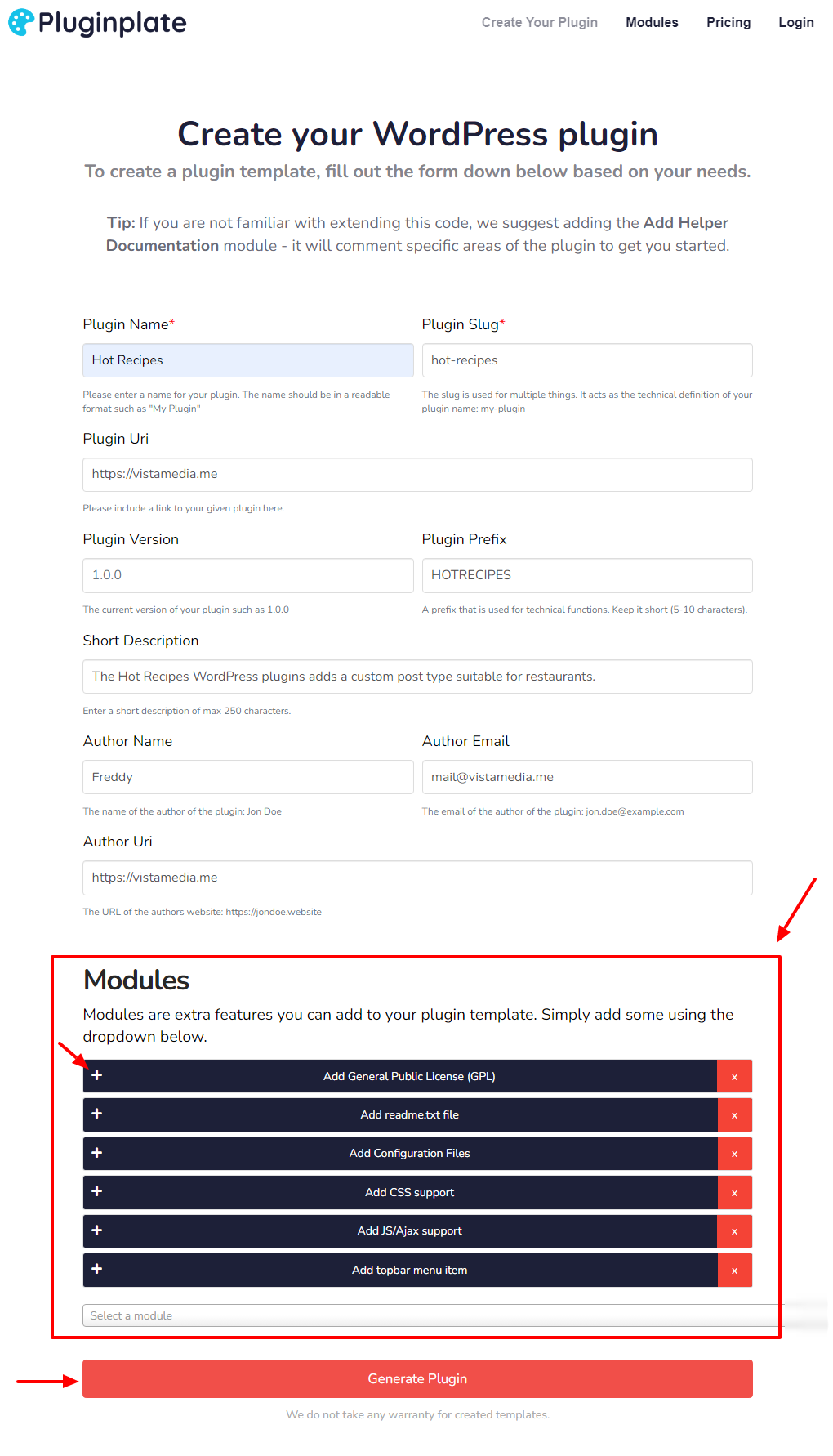 create a custom plugin