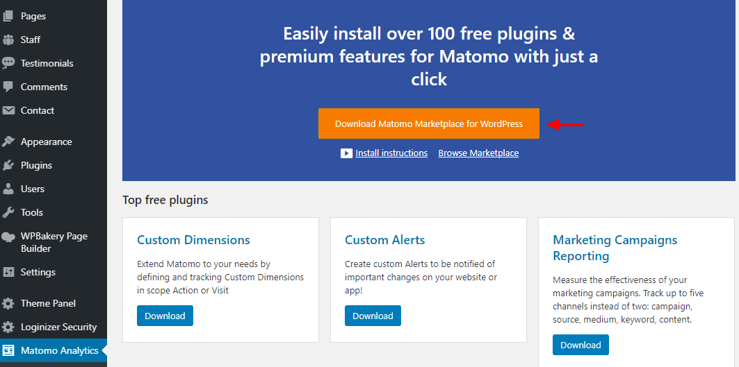 matomo marketplace for wordpress