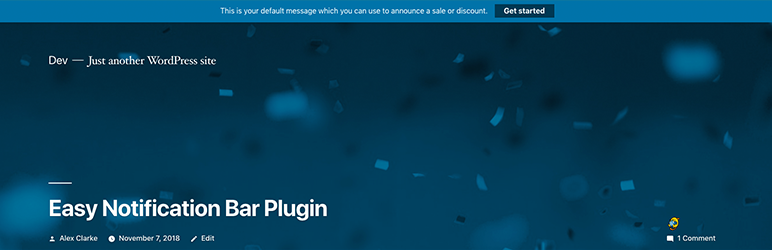 Easy Notification Bar wordpress plugin