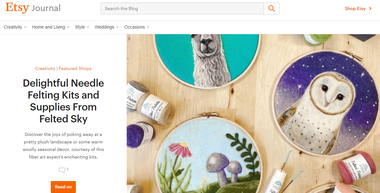 etsy journal brand uses wordpress