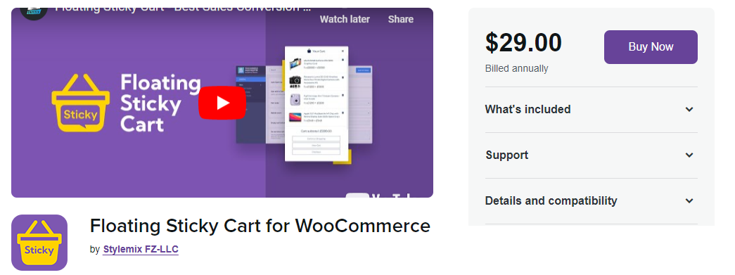 Floating Sticky Cart for WooCommerce plugin