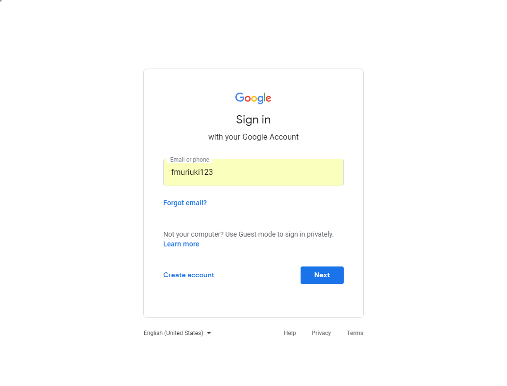 Google Account Sign In