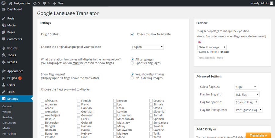 WordPress Multilingual Plugins: Google Language Translator