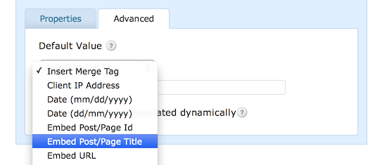 Gravity Forms set default value