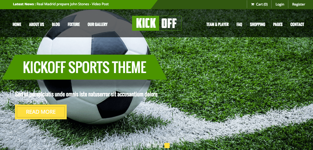 Kickoff Sports Club theme