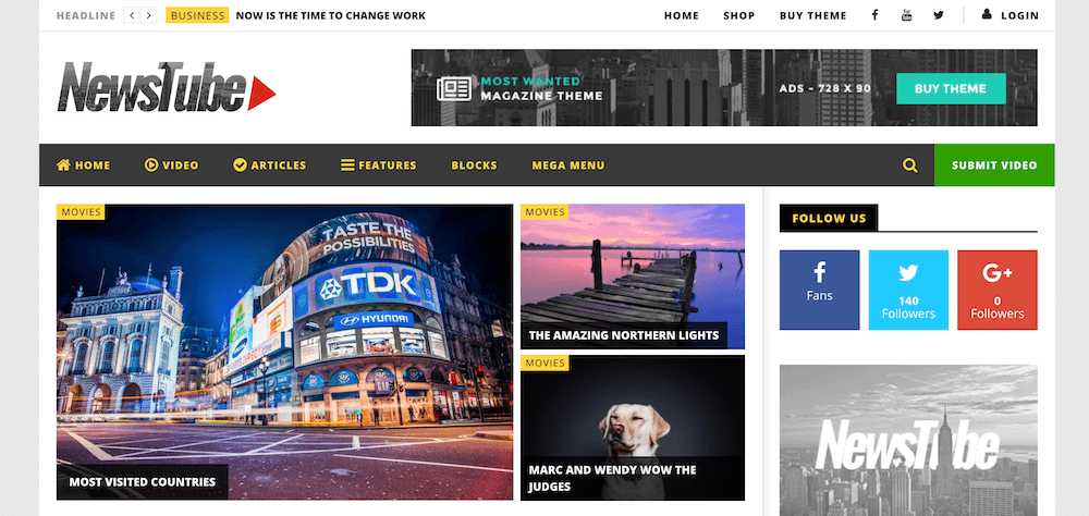 NewsTube Video WordPress Theme