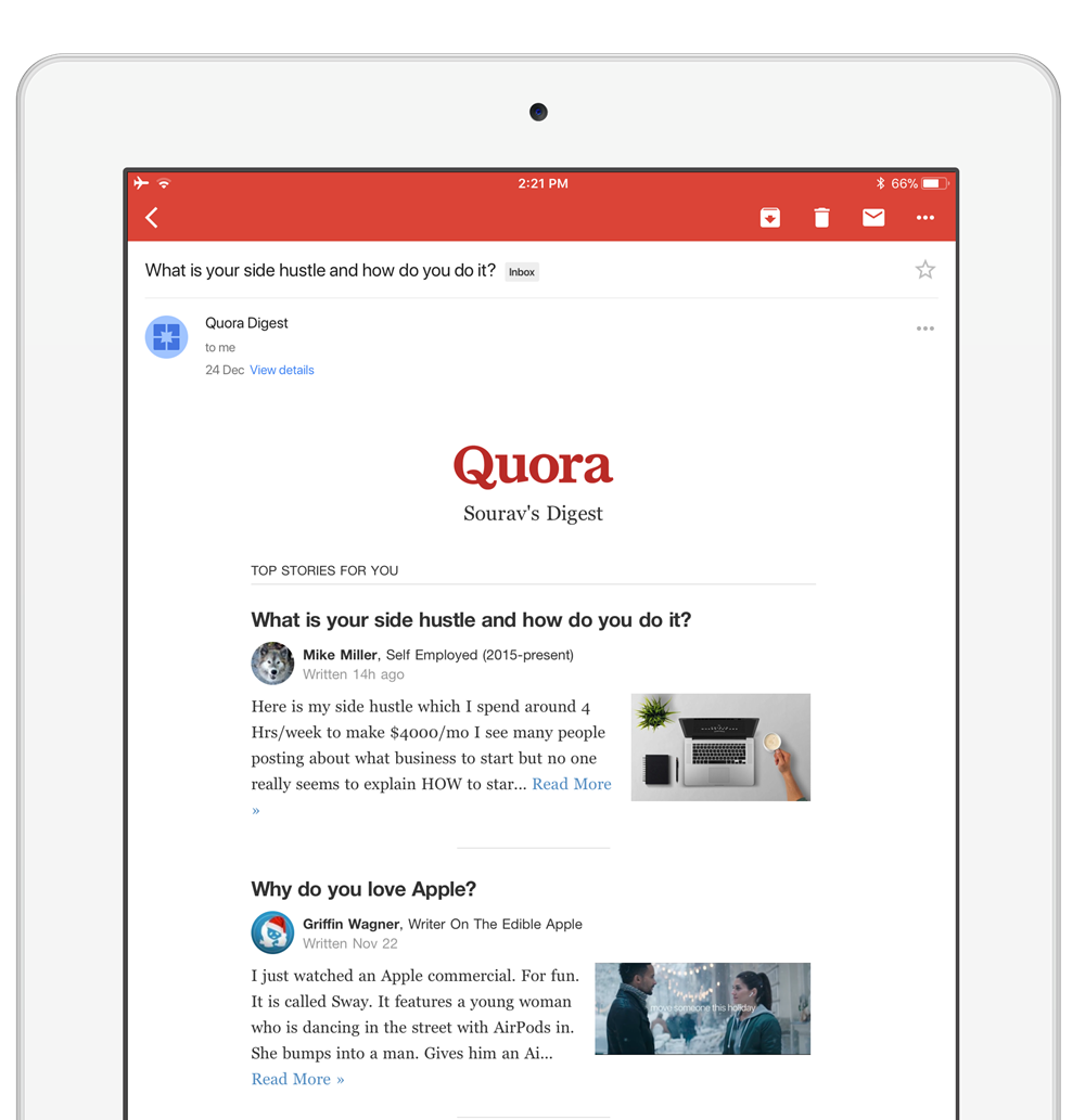 quora engagement email